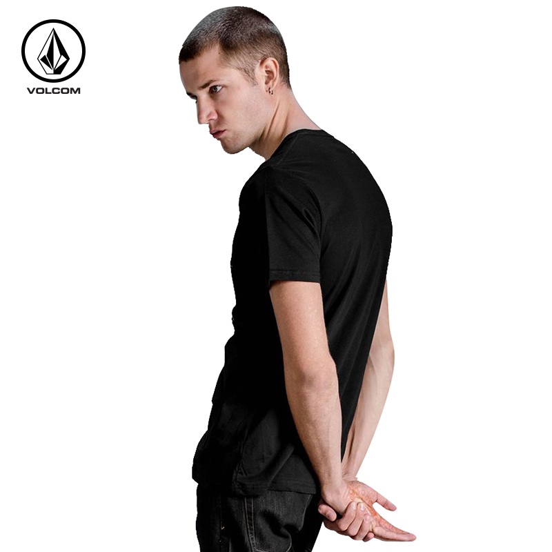 Volcom Áo Thun cotton Tay Ngắn Màu Trơn Phong Cách Âu Mỹ Cho Nam
