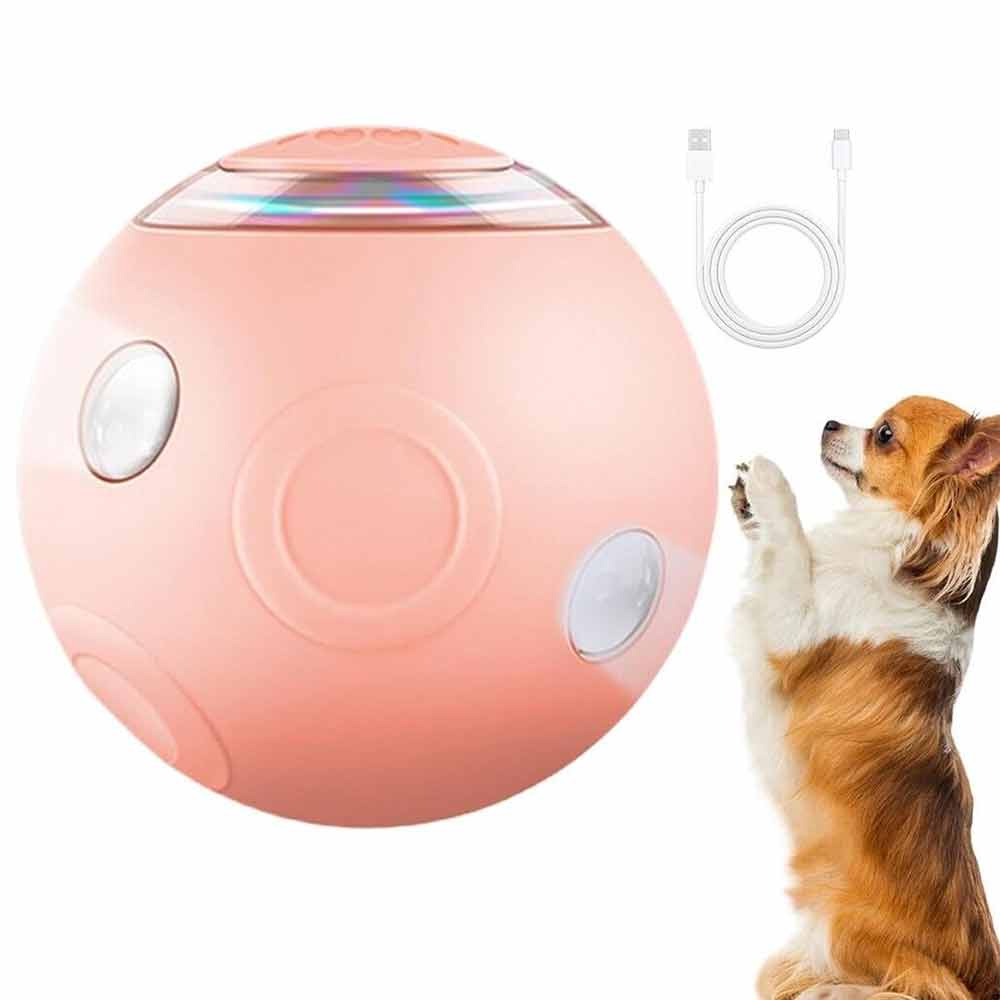 Interactive Cat Toy Ball Electric 360° Self-Rotating USB Rechargeable with LED Light Smart Toy