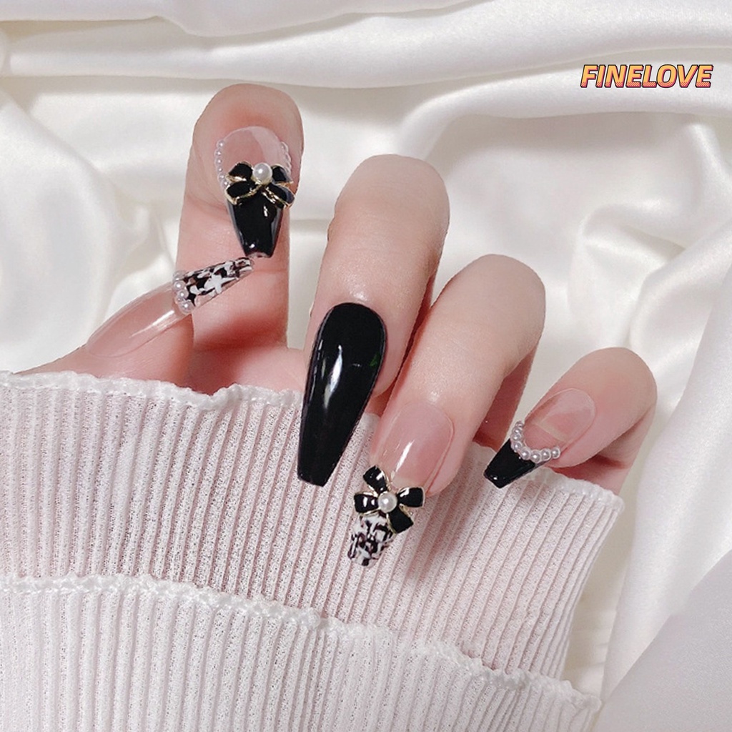 Set 10 Phụ Kiện Trang Trí Móng Tay Hình Nơ 3d Độc Đáo