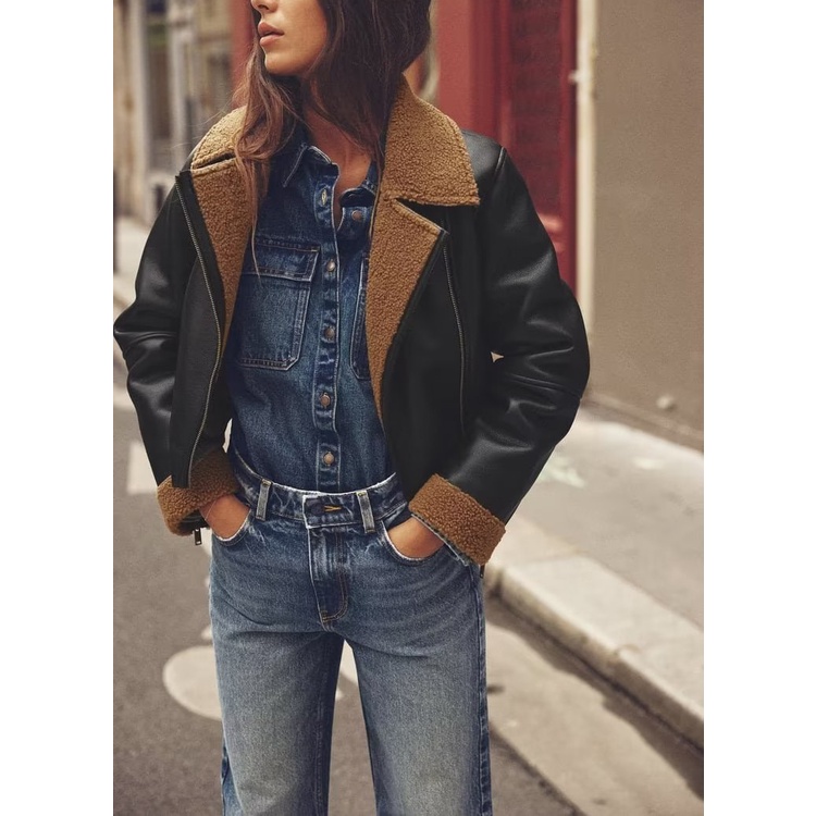 Zara Áo Khoác Lông Cừu Ấm Áp Thời Trang Thu Đông Cho Nữ 2949221