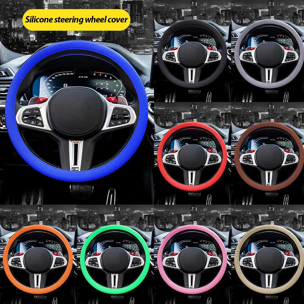 Vỏ Bọc Vô Lăng Xe Hơi Bằng Silicon Mềm Co Giãn Nhiều Màu Tùy Chọn diy