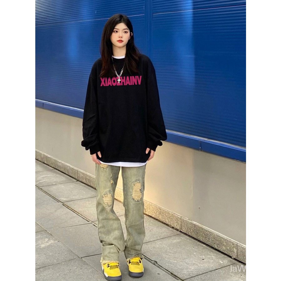 Áo Nỉ Dài Tay Form Rộng Phong Cách hip hop Đơn Giản Dành Cho Nam