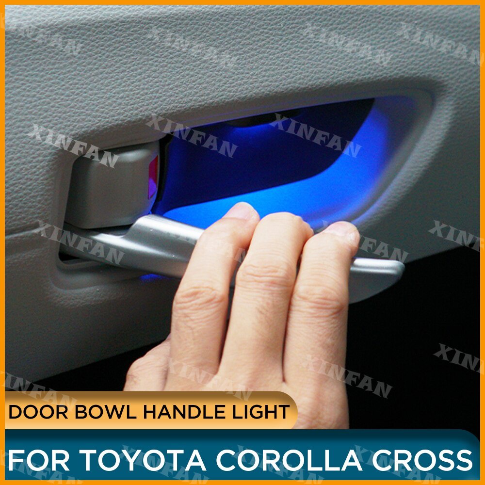 Ốp Tay Nắm Cửa Có Đèn led Màu Xanh Dương Cho toyota corolla cross 2022 2021 toyota corolla cross 202