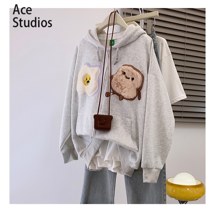 Ace Studios Áo Khoác hoodie áo khoác nữ zip hoodie Popular Phong cách cozy fashionable WWY2300IZG 42Z231016