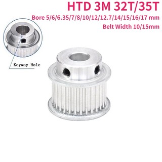 1 Ròng Rọc Hợp Kim htd 3m 32t / 35 Răng keyway 5 / 6 / 6.35 / 7 / 8 / 10 / 12 / 12.7 / 14 / 15 / 16 / 17 mm