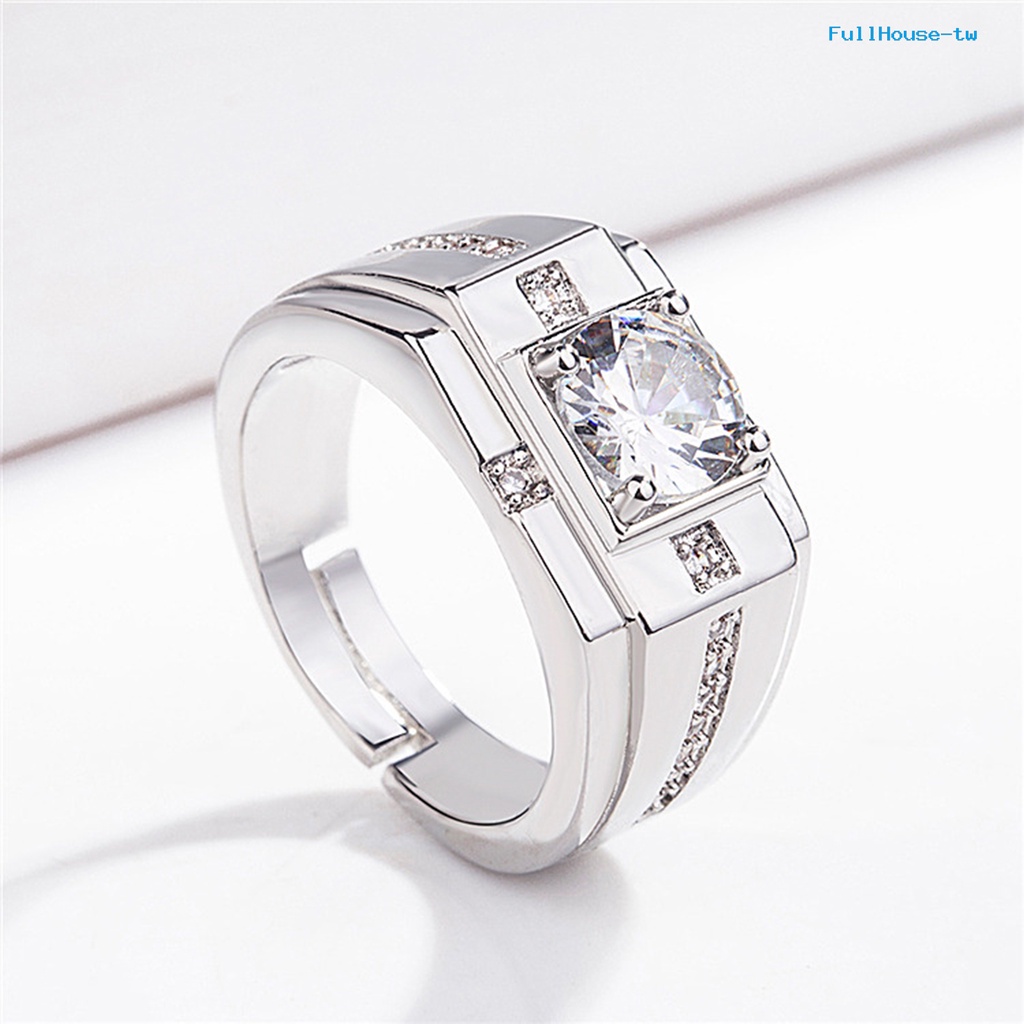 Nhẫn Mạ Điện Đính Đá zircon Lấp Lánh Thời Trang Cho Nam