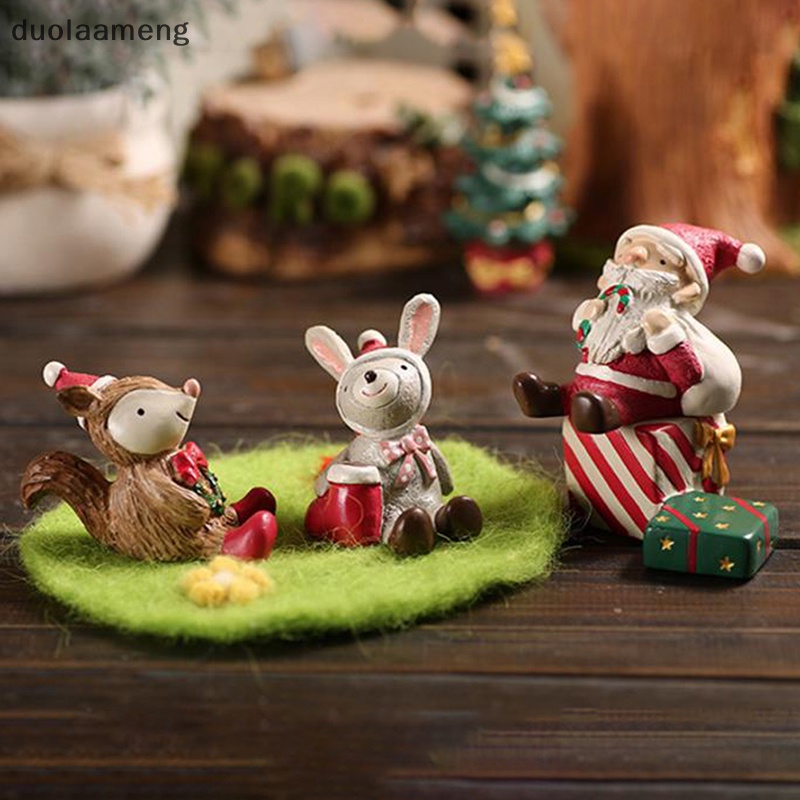 Mô Hình Giáng Sinh mini Bằng Nhựa resin Hình Tượng Tuần Lộc / Ông Già Noel Thủ Công