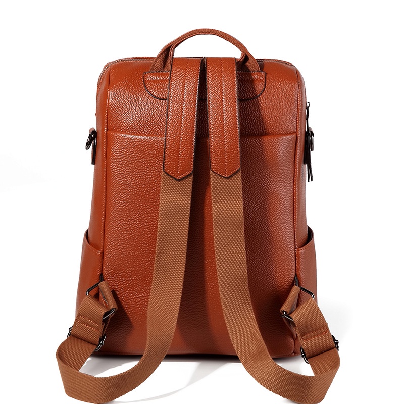 Mingke Balo Da pu Đựng laptop 13 14 inch Chống Thấm Nước Phong Cách retro Cho Nữ