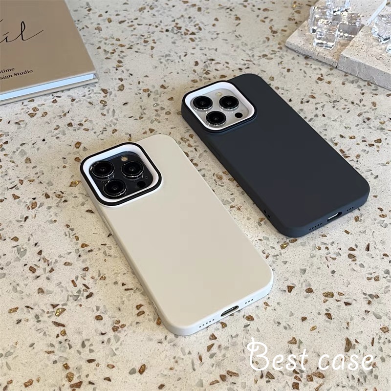 Ốp Điện Thoại Mềm Nhám Màu Trơn Đơn Giản Cho iphone 11 12 13 14 15 pro max