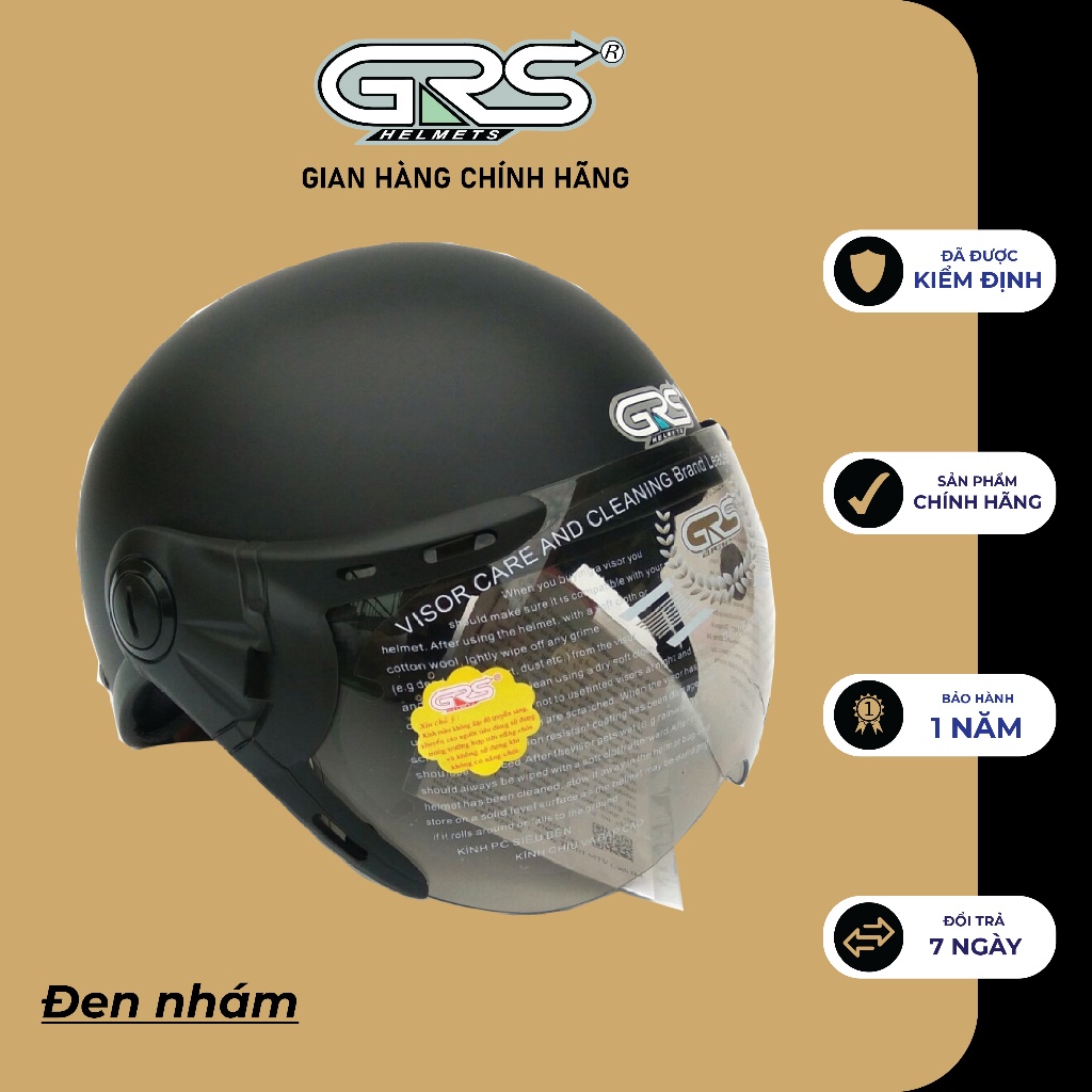 Mũ nón bảo hiểm nửa đầu có kính GRS A33k nhiều màu thoáng khí siêu hot