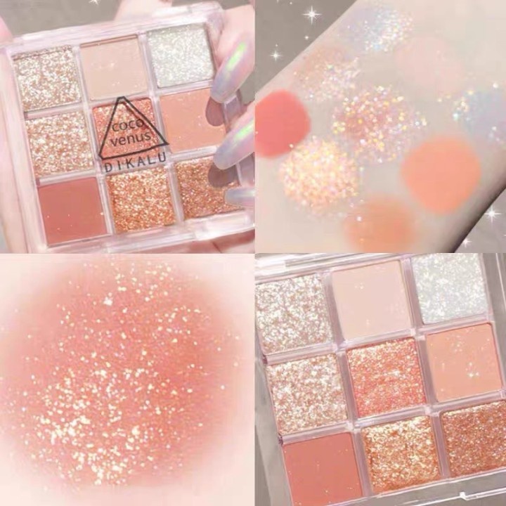 HOT Bảng Phấn Mắt Nhũ 9  Baby Tông Màu Nâu Cam Vàng Siêu