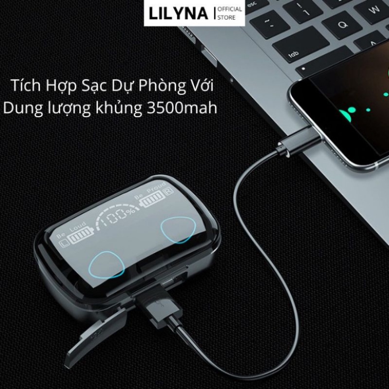 Tai Nghe bluetooth Phiên Bản Nâng Cấp Pin Nút Cảm Ứng Màn Hình led Chống Thấm Nước Chuyên Nghiệp