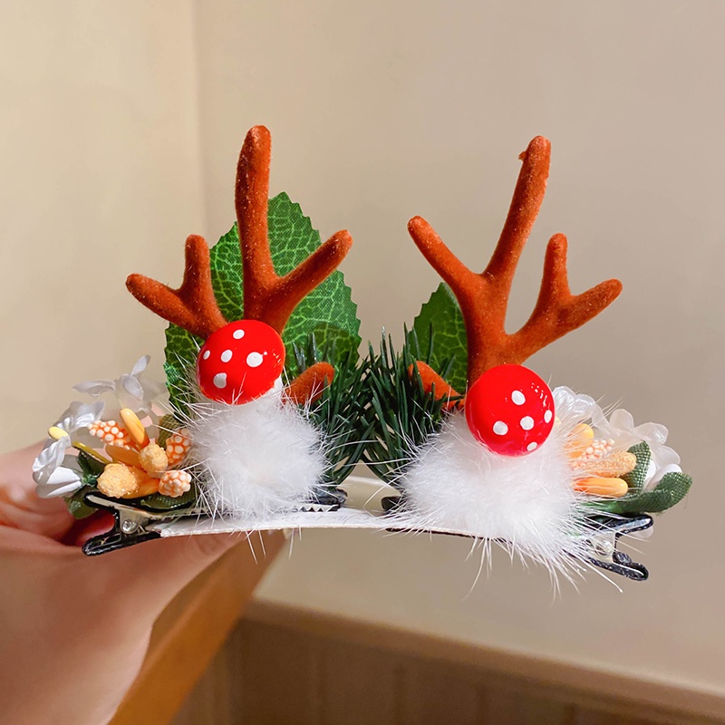 Mới Kẹp Tóc Hình Sừng Hươu Giáng Sinh Dễ Thương Cho Bé Gái