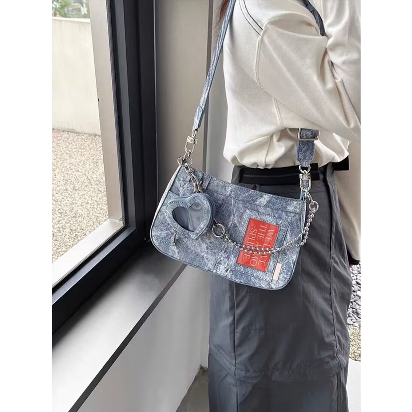 Mới Túi Xách Đeo Vai Hình Vuông Cỡ Lớn Hai Chiều Bằng Vải denim Hai Chiều y2k Thời Trang Cho Nữ haobing Biqu