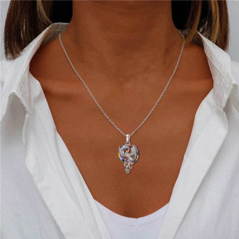Mặt Vòng cổ Hình Chim Phượng Hoàng Đính Đá Pha Lê