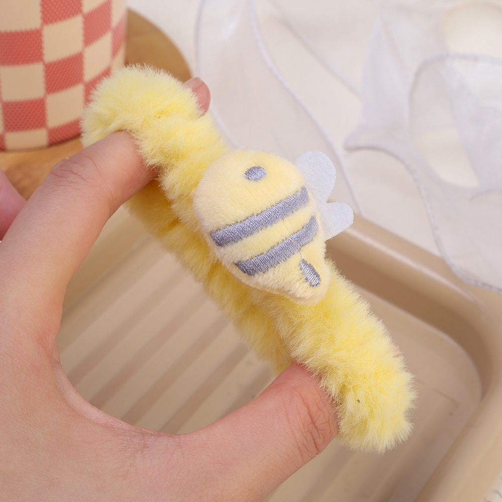 Dây Cột Tóc Đuôi Ngựa Bằng Vải Bông Màu Vàng Sữa Hình Ngôi Sao / Động Vật Hoạt Hình Đa Năng Cổ Điển Cho Bé Gái