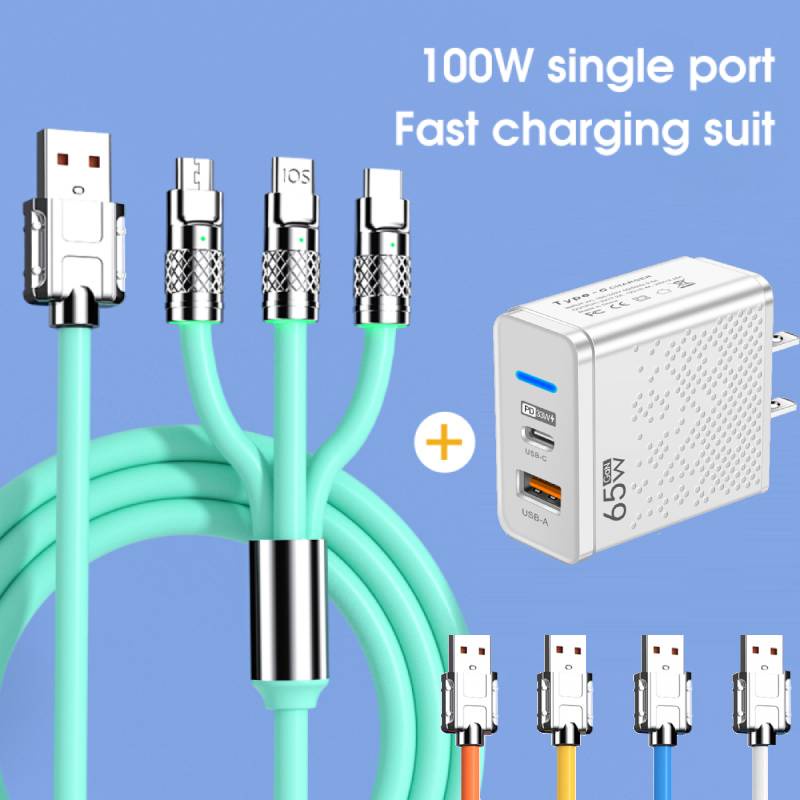 1 bộ sạc + 1 bộ cáp, Cáp sạc 3 trong 1, Cáp sạc đa chức năng 1,2m, Bộ sạc & cáp sạc nhanh, được sử dụng phổ biến cho Android Ios CUD01