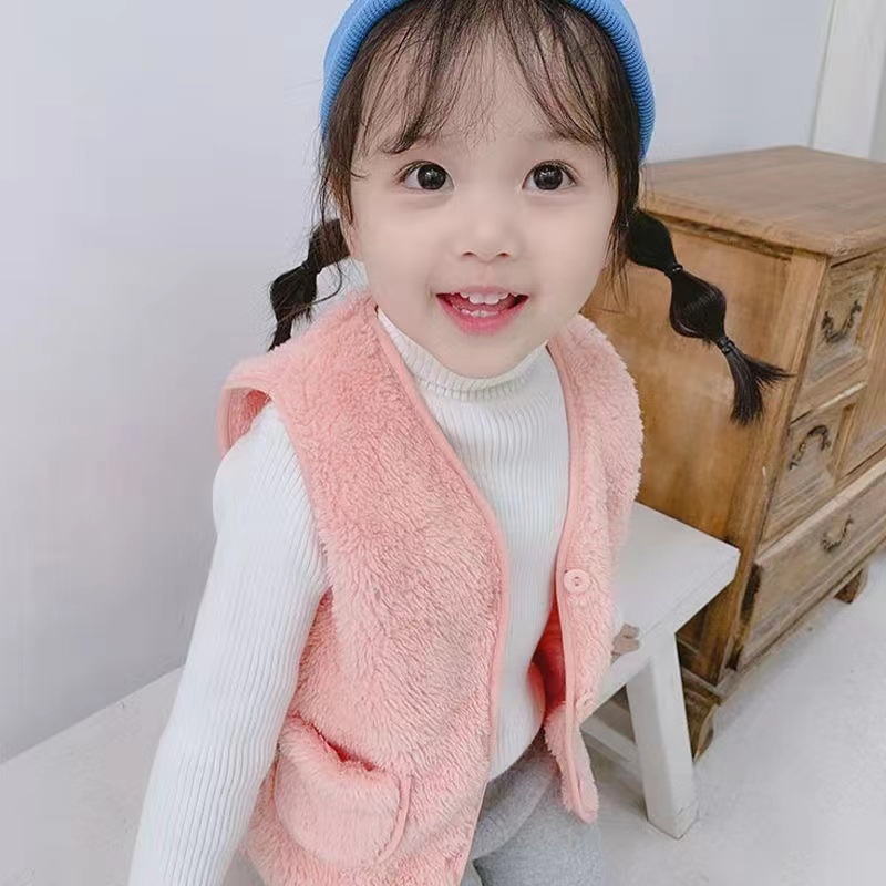 Áo Khoác Nhung Dày Hai Mặt Giữ Ấm Mùa Đông Phong Cách Hàn Quốc Cho Bé