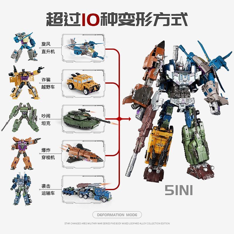 Mô Hình Xe Tăng Biến Hình Rô Bốt 5 Trong 1 Độc Đáo Thú Vị Cho BéTặng ô tô