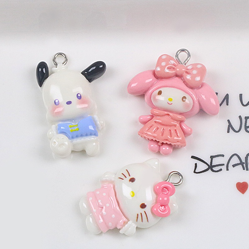 Bông Tai Hình Hoạt Hình Chó Mèo Bằng resin diy