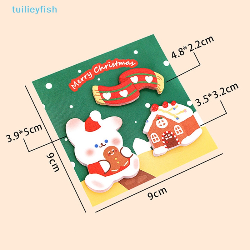 60 Tờ Giấy Ghi Chú Tự Dính Hình Hoạt Hình Dễ Thương Trang Trí Giáng Sinh