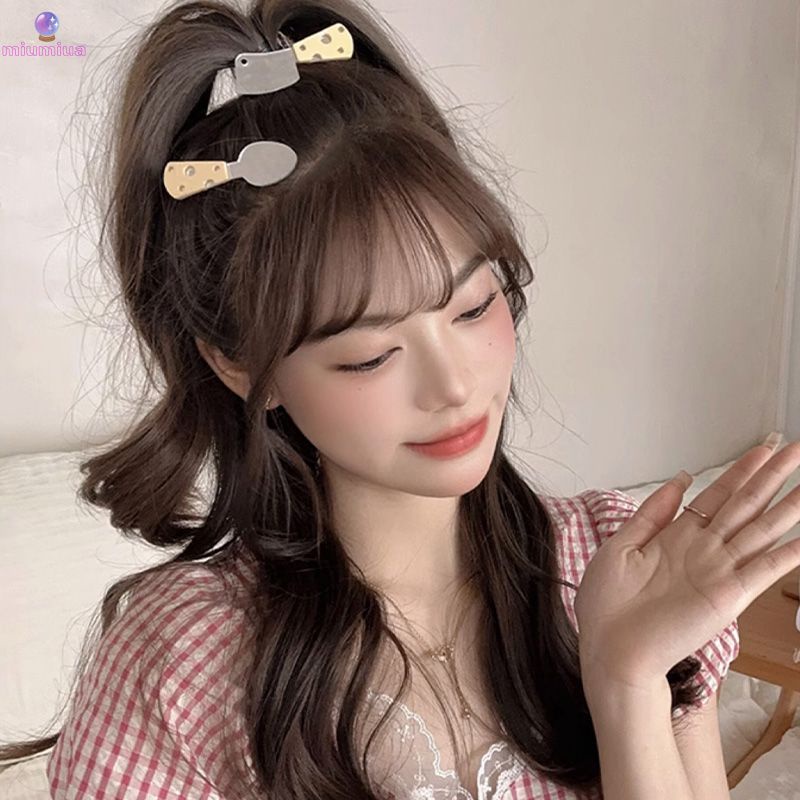 Miu🔮Mới Kẹp Tóc Phô Mai / Nĩa / Gương Phô Mai Dễ Thương Vui Nhộn Cho Bé Gái