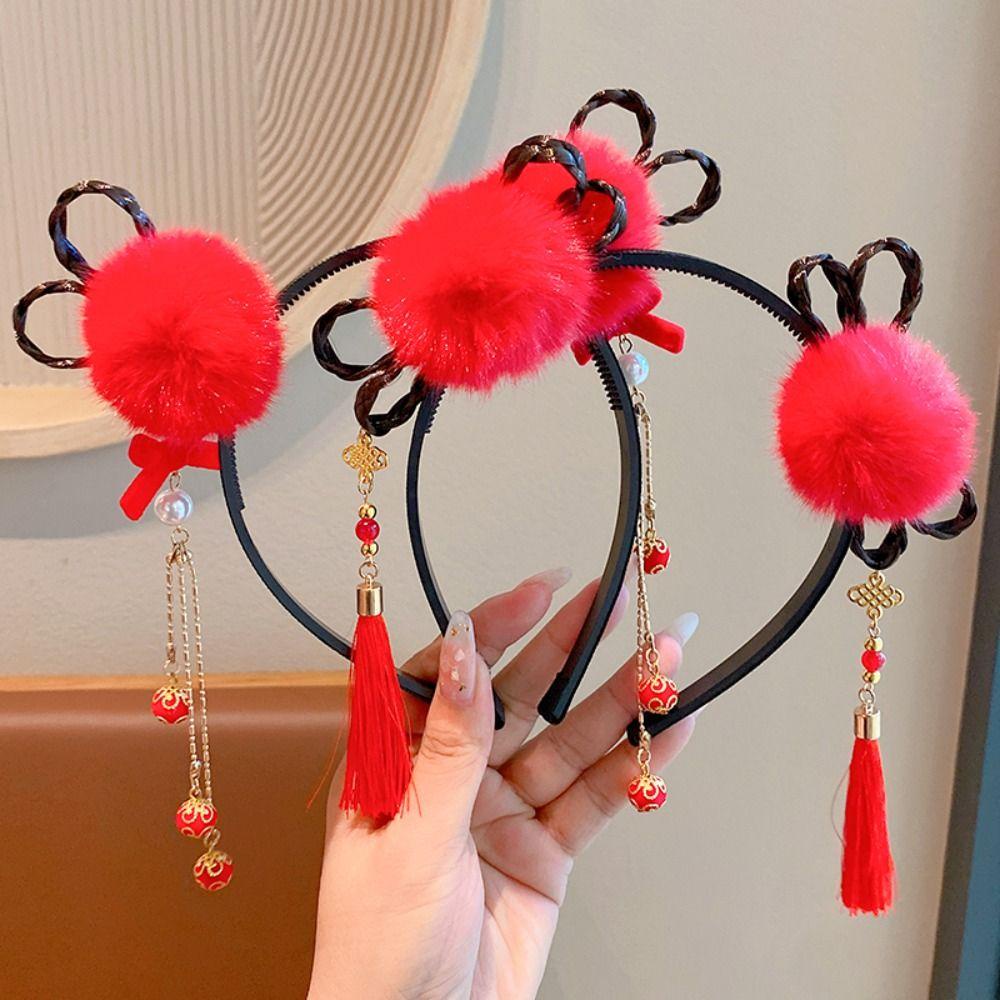 Mxbeauty Băng Đô Cài Tóc Đính Nơ Tua Rua Phong Cách Trung Hoa Cho Bé Gái
