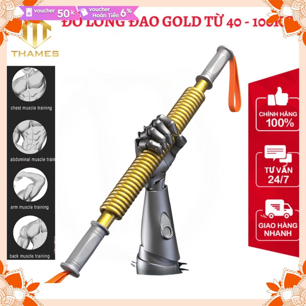 Sale hàng loạt Gậy Lò Xo Đồ Long Đao Gold Tập Tay Màu Vàng Gold 60kg 100kg – Chính Hãng