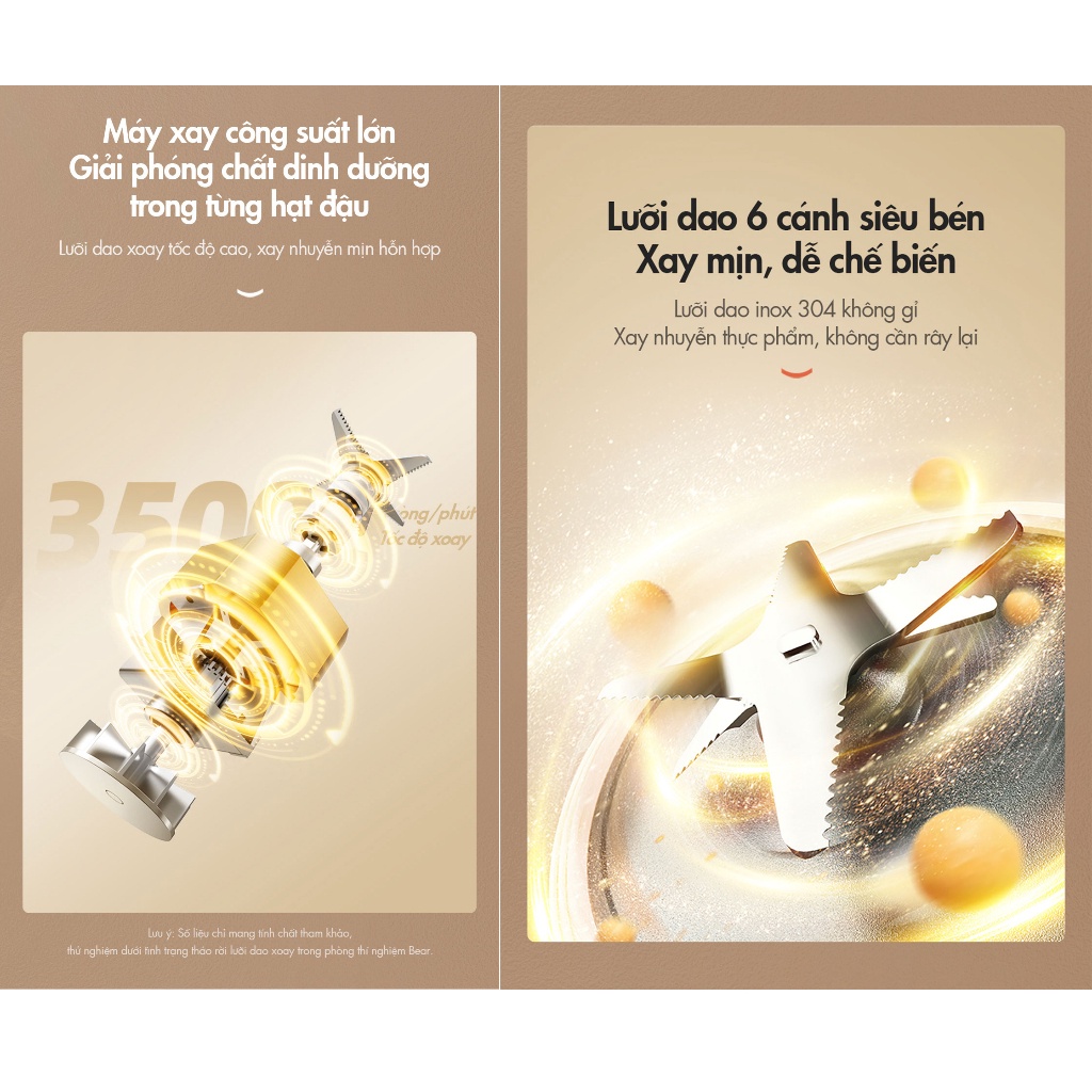 - Máy Làm Sữa Hạt Đa Năng Bear PBJ-D10T1 - Bảo Hành 18 Tháng