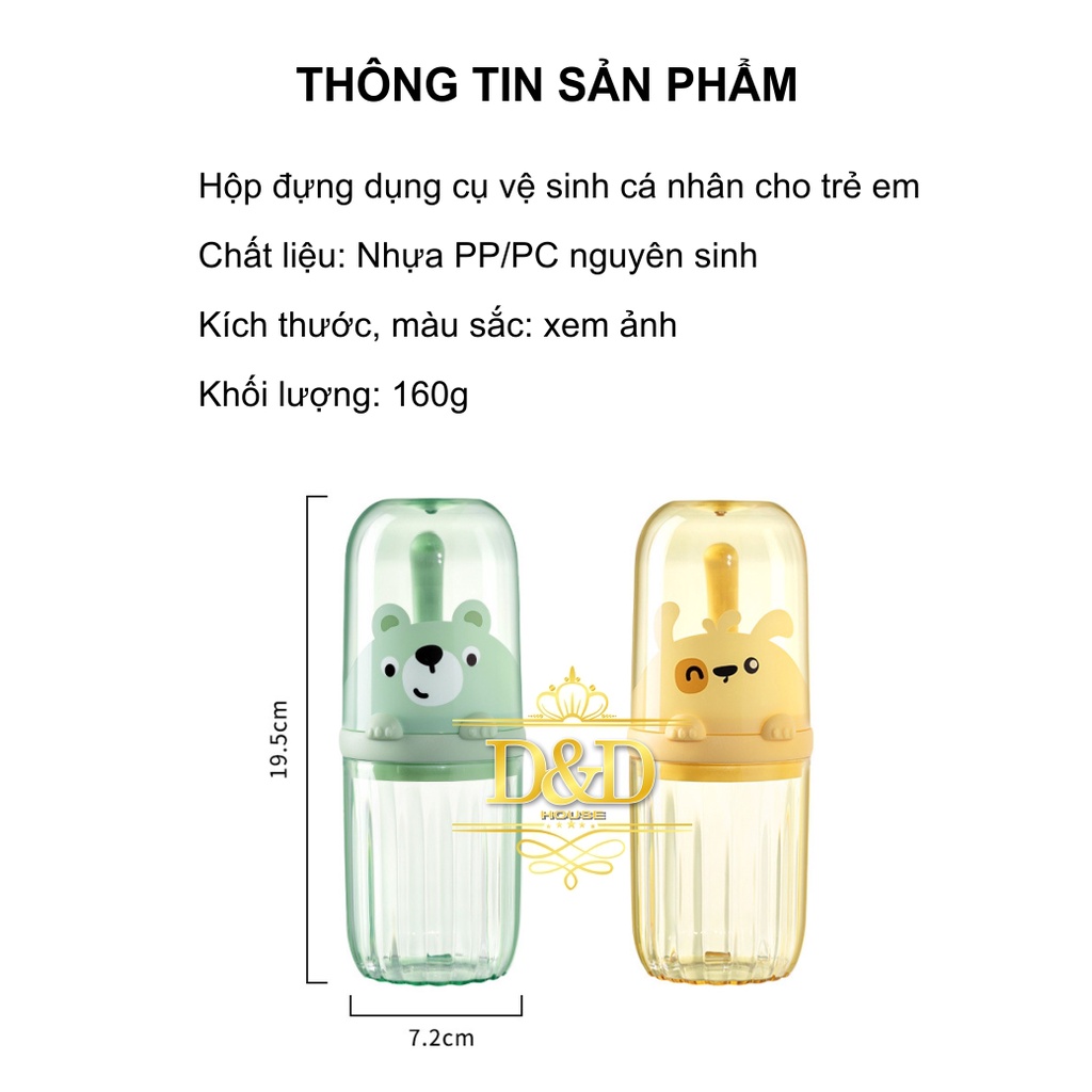 Hộp tiện ích du lịch ETRAVEL dành cho trẻ em -5.2- đựng bàn chải, kem đánh răng