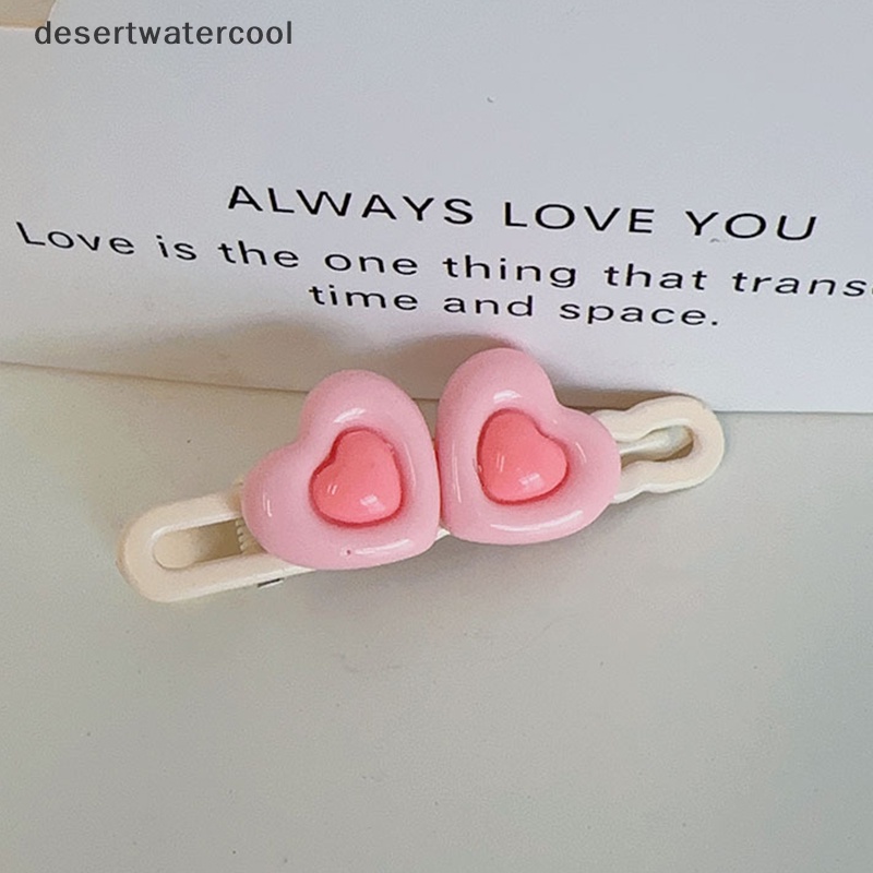 Kẹp Tóc Hình Trái Tim Màu Hồng Xinh Xắn Cho Nữ