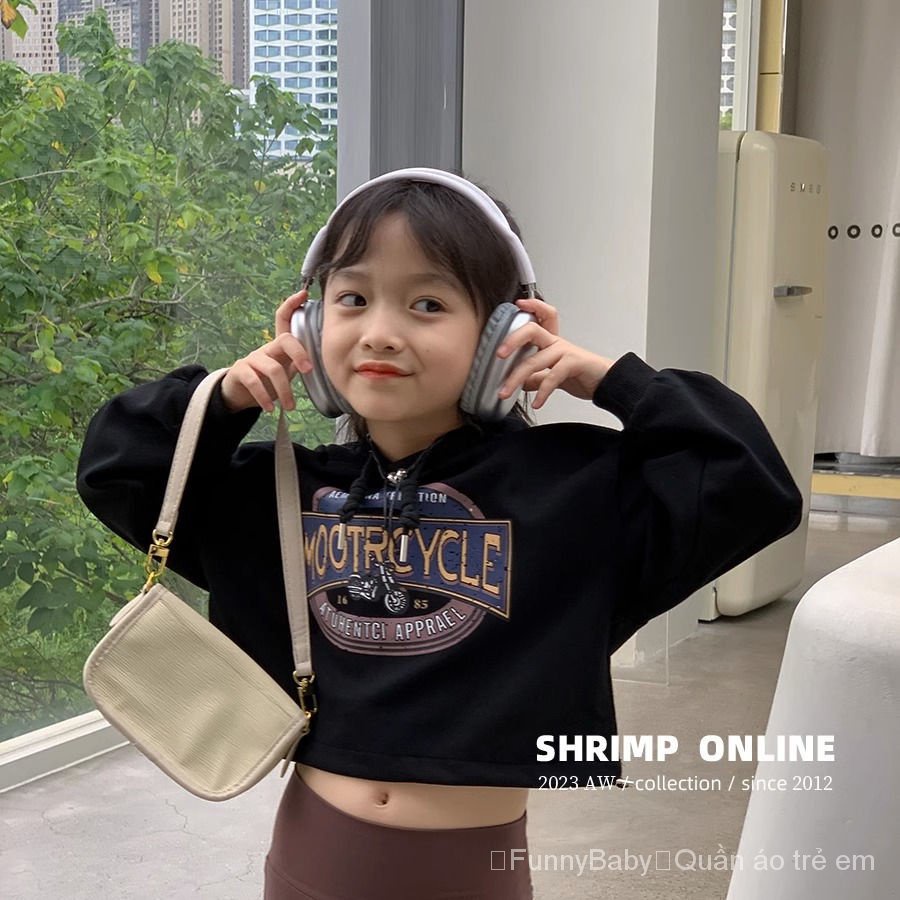 Áo Hoodie Tay Dài In Chữ Phong Cách Hàn Quốc Thời Trang Thu Đông Cho Bé Gái