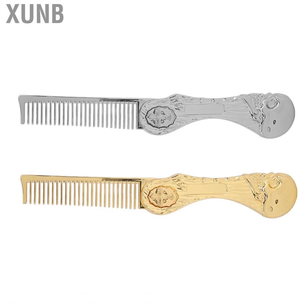 Xunb Foldable Hairstyling Brush Zinc Alloy Prevent Static Pocket Oil Hair Comb Folding Hairdressing