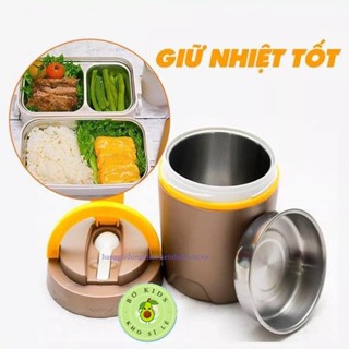  Cặp lồng giữ nhiệt inox đựng cơm cháo 2 ngăn Việt Nhật Có Quai Xách  MS: 4031  