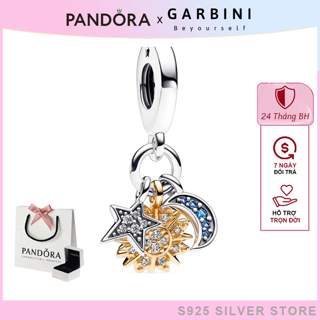 Charm bạc Pandora hình các thiên thể pha lê xanh bóng đêm 1280