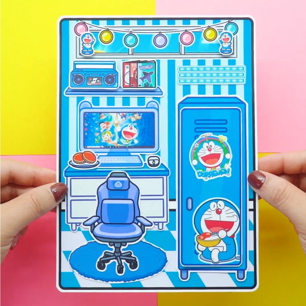 Toca DoreMon Quite Book, đồ chơi bóc tách đồ chơi trí tuệ H25 Zin Càu Vòng