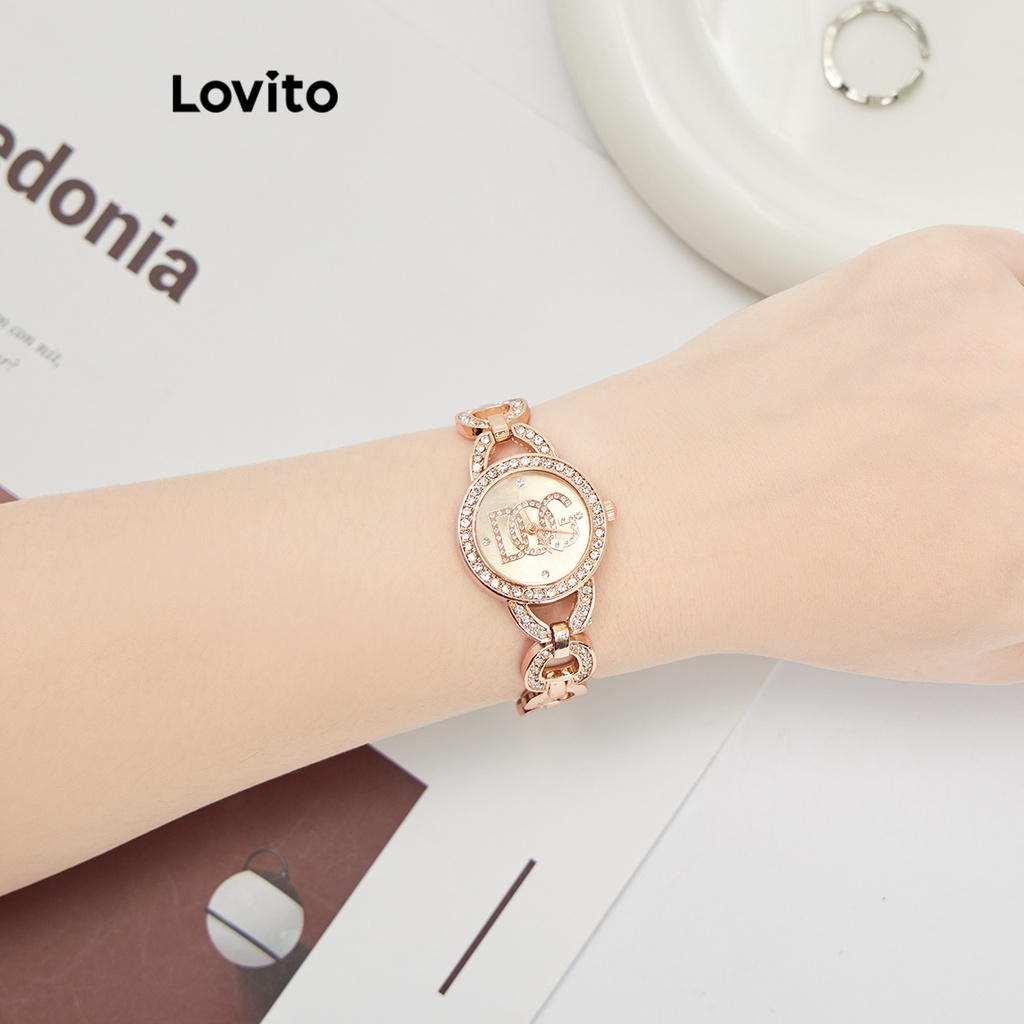 Lovito Đồng Hồ quartz Màu Trơn Cho Nữ L69AD063