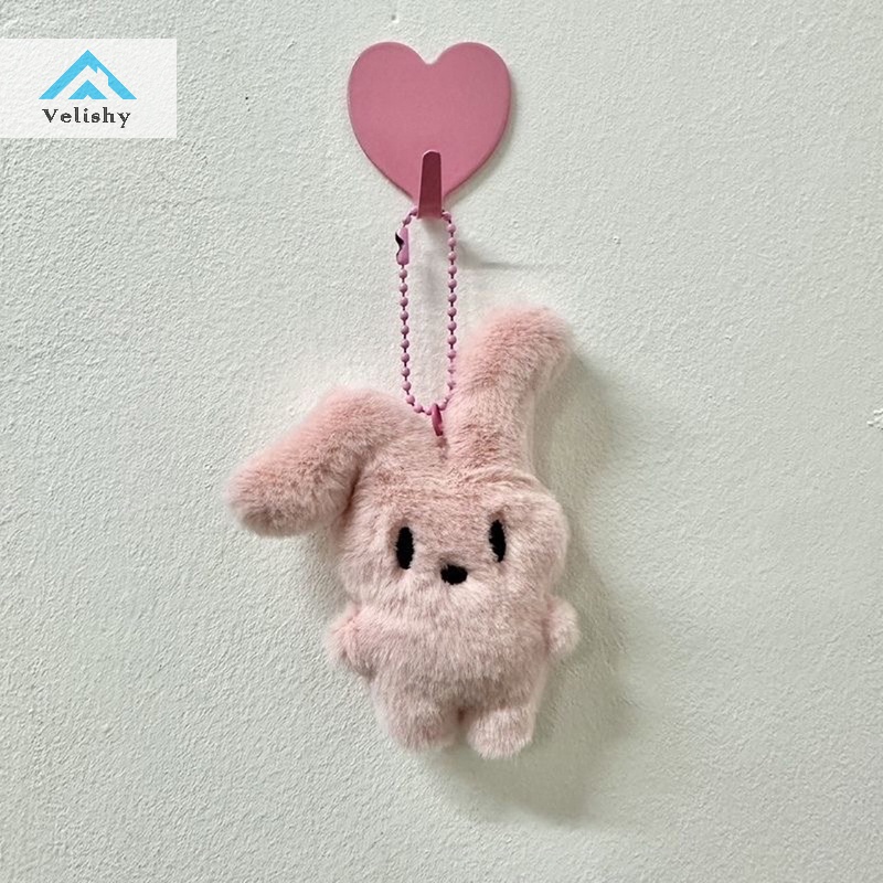 Móc Khóa Thỏ Hồng Nhồi Bông Mềm Mại Dễ Thương Dành Cho Bé Gái