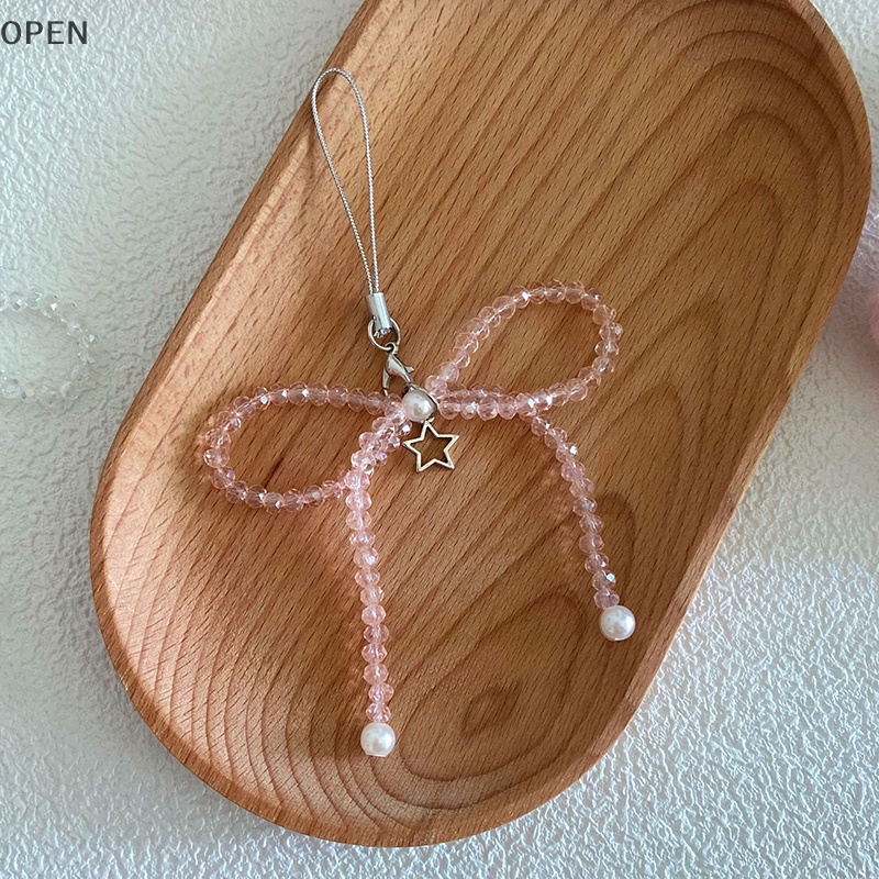 Op Dây Đeo Điện Thoại Xỏ Hạt Pha Lê Hình Nơ Ngọt Ngào Cho y2k Esthetic vn