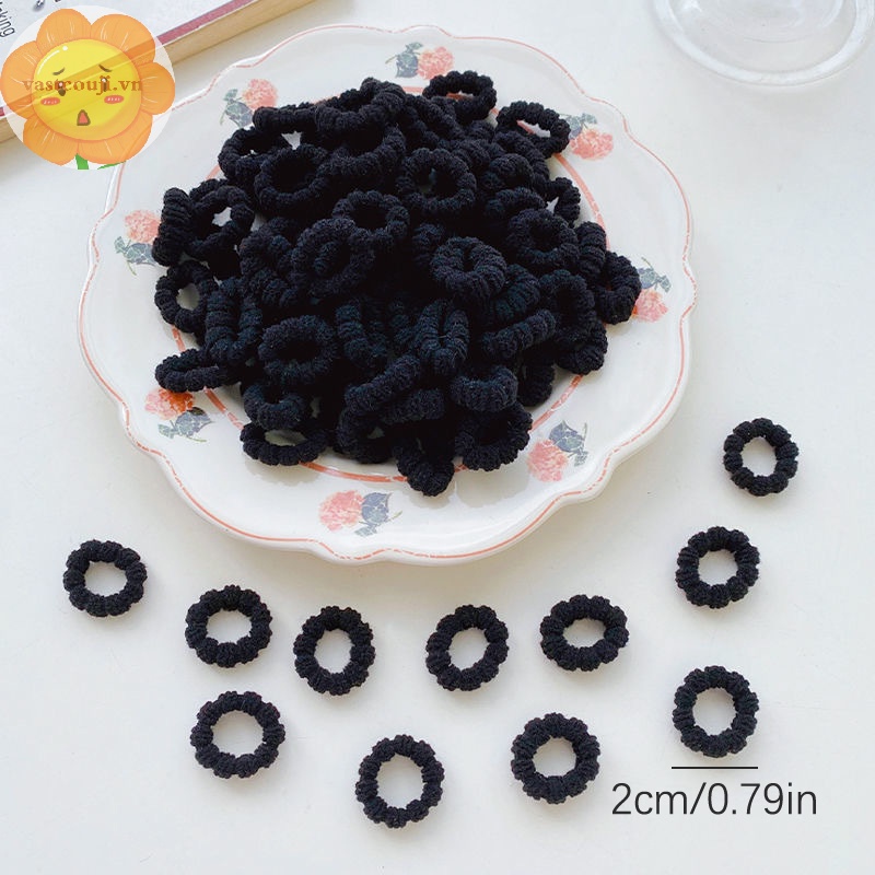 Vastji Set 100 Dây Buộc Tóc Cao Su Co Giãn Nhiều Màu Sắc Cho Bé vn