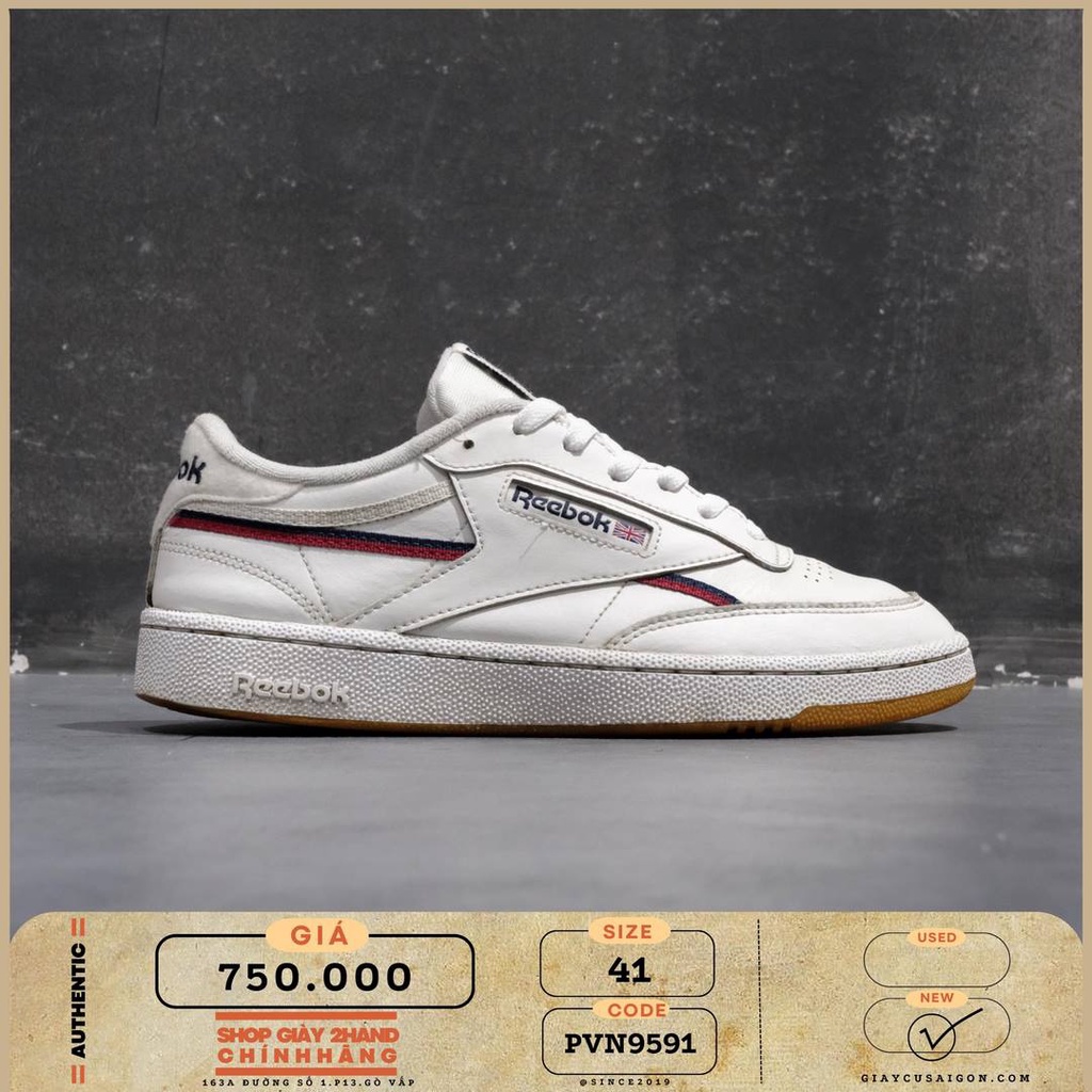 2hand Giày Reebok Club C 85 MU White Excellent Red FW4299 SIZE 41 PVN9591