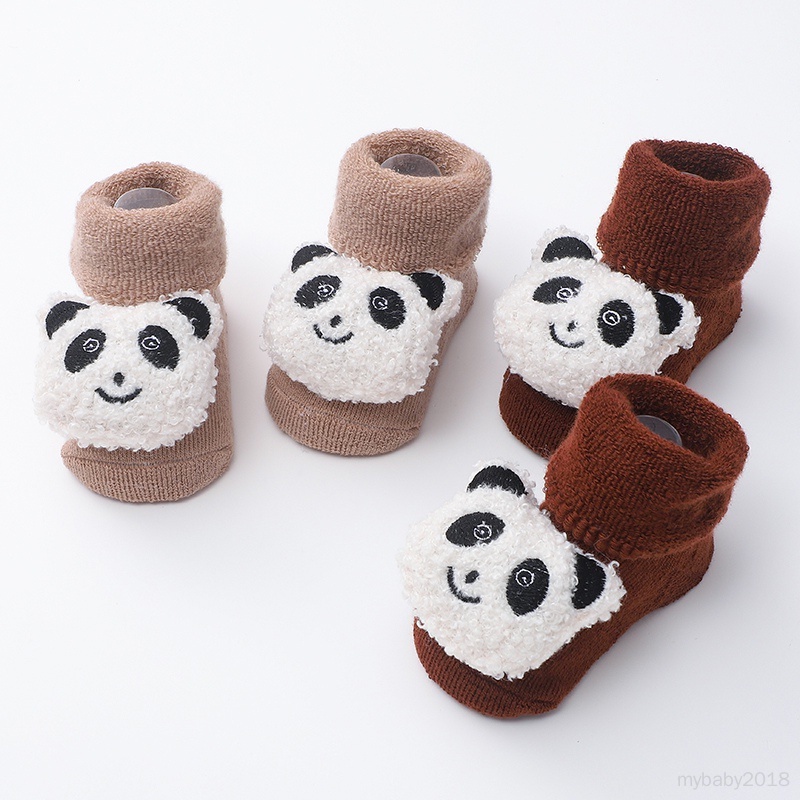 Vớ cotton Mềm Mại Chống Trượt Hình Gấu Trúc Hoạt Hình Dành Cho Bé Trai Gái Sơ Sinh