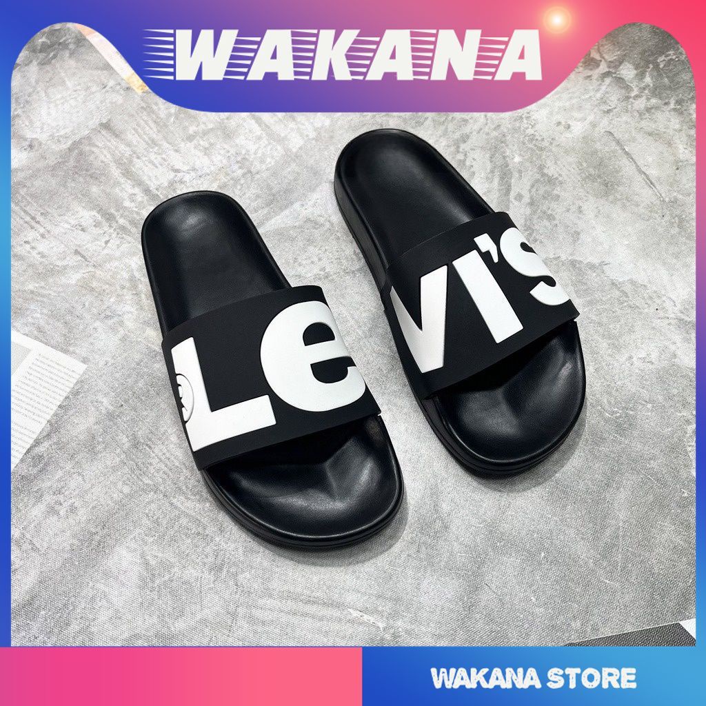 Dép nam quai ngang chữ LEVIT full màu cực hot  - WAKANA VIP