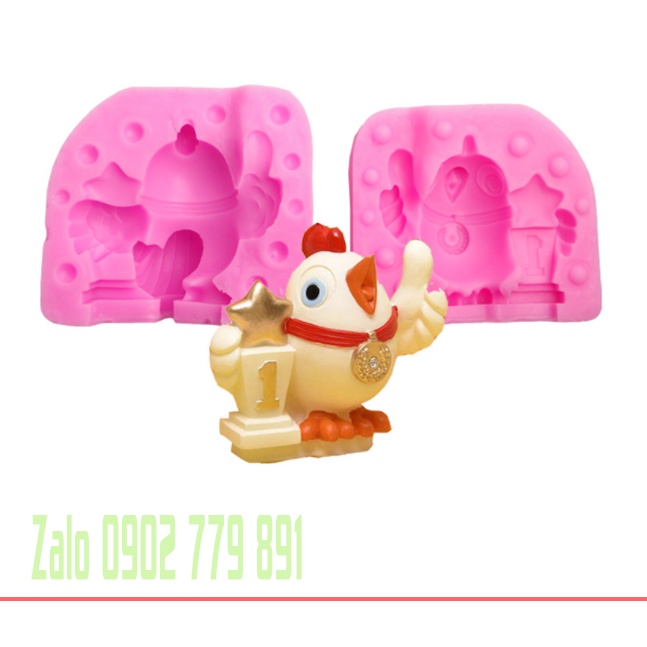 009064K21_Khuôn silicon Chú Gà trống Number One là rau câu 4d