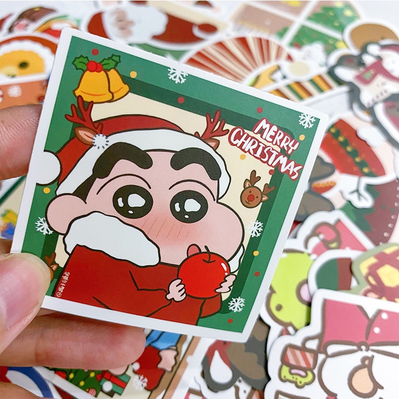 Bộ 60 sticker shin-chan Trang Trí Giáng Sinh, Sổ Tay, Điện Thoại, Cốc