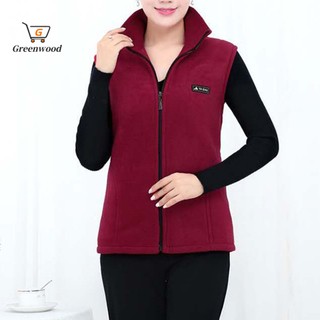 Gre Áo Ghi Lê Có Túi Cổ Đứng Khóa Kéo Thời Trang Mùa Đông Ấm Áp Cho Phụ Nữ Trung Niên