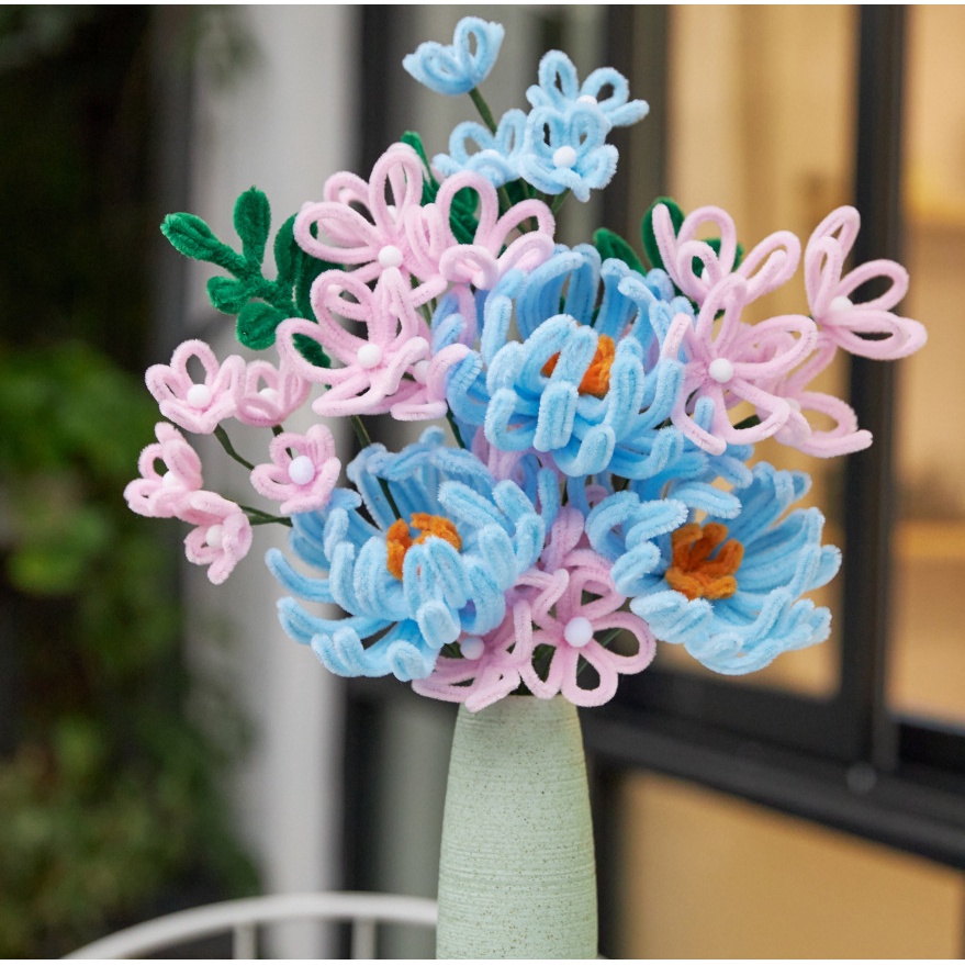 Set 100 Dây kẽm nhung màu pastel làm đồ trang trí handmade, Dây kẽm lông làm đồ chơi thủ công cho bé