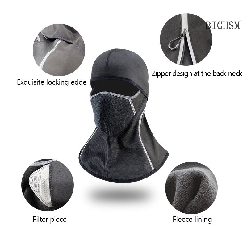 Mũ Trùm Đầu Đi Xe Đạp Kèm Mặt Nạ Giữ Ấm Chống Gió Mùa Đông