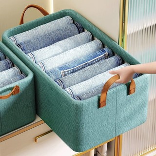 Hộp vải đựng quần áo đa năng khung sắt màu xanh lá 47x28x20cm