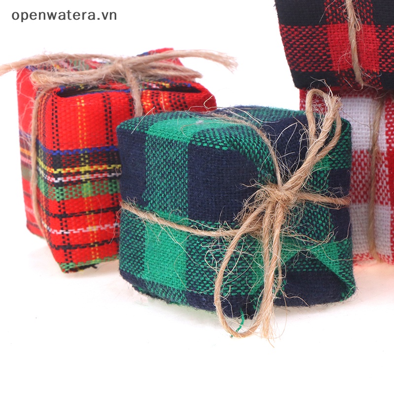 Set 2 / 4 Hộp Quà Bằng Vải Lanh cotton Cho Nhà Búp Bê Tỉ Lệ 1 / 12
